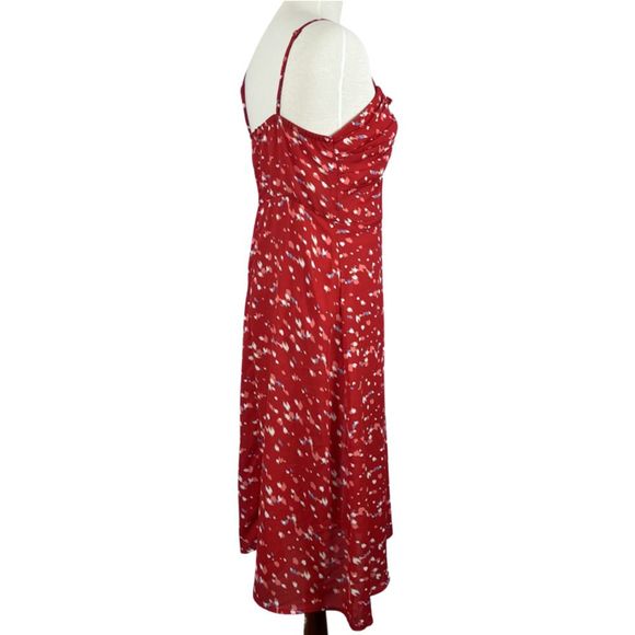 ROW A Women's Red Printed Adjustable Spaghetti Strap Dress Size XL - Picture 5 of 11